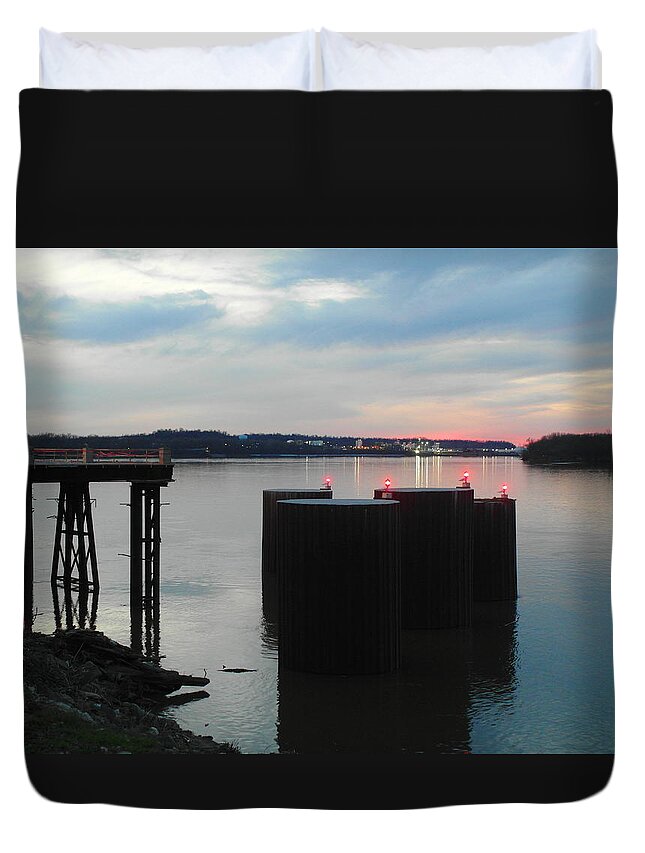 Kentucky Duvet Cover featuring the photograph Ohio River View by Christopher Brown