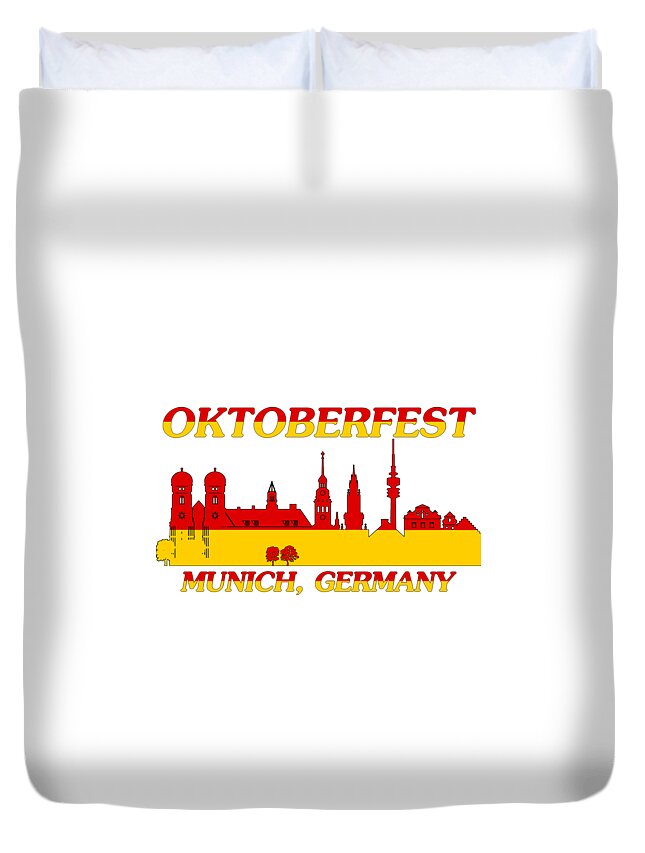 Oktoberfest Duvet Cover featuring the digital art Oktoberfest Munich Germany by David Millenheft