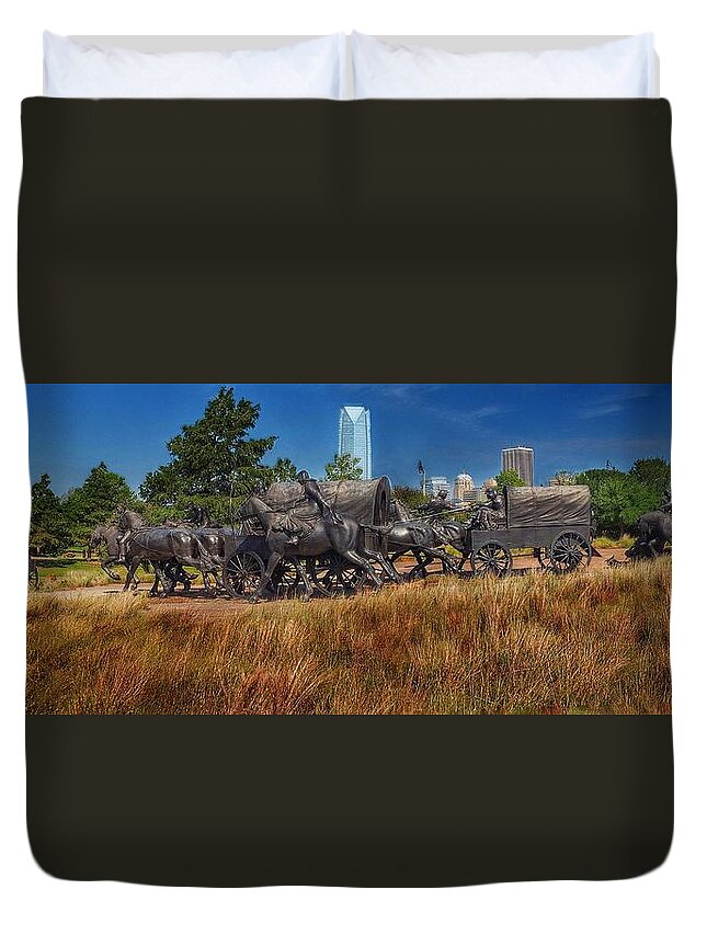 Panorama Duvet Cover featuring the photograph Old and New by Buck Buchanan