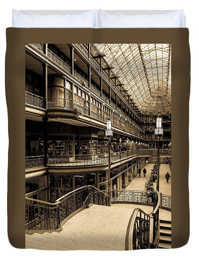 Cleveland Duvet Cover featuring the photograph Old Arcade by Stewart Helberg