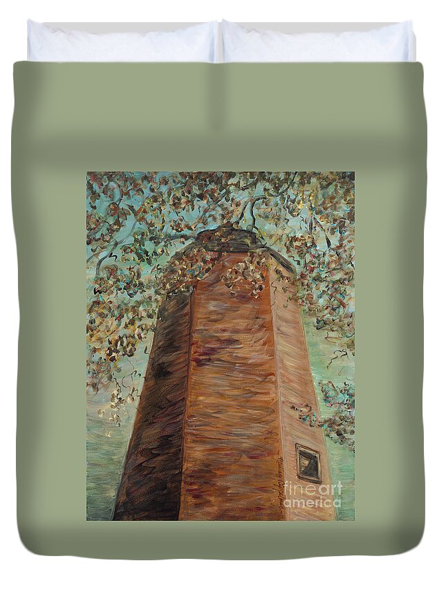 Old Baldy Light House In Teal Duvet Cover For Sale By Nadine