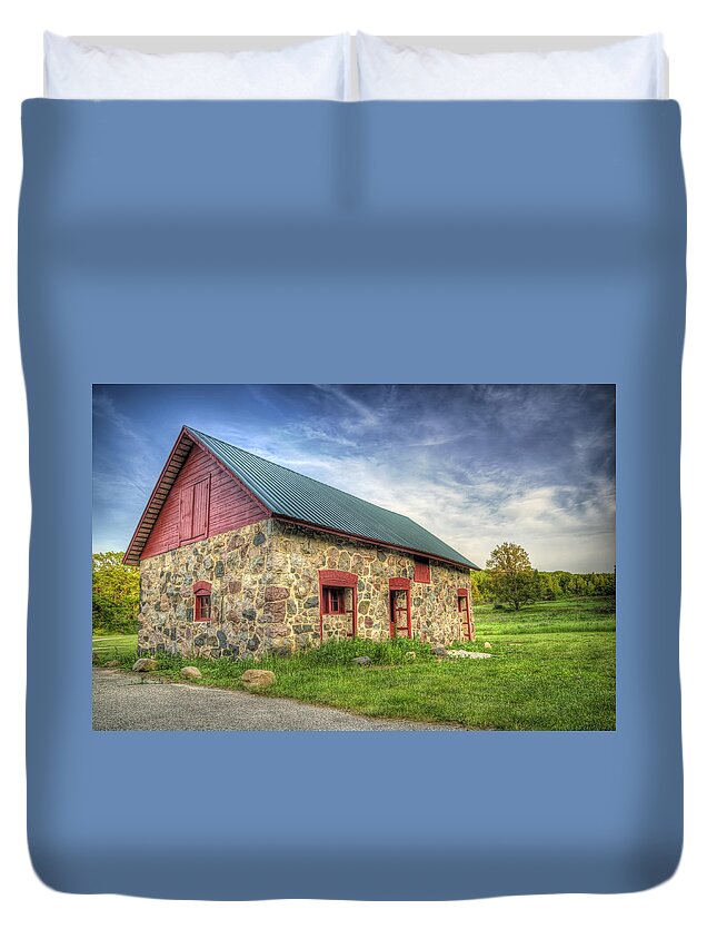 Barn Duvet Cover featuring the photograph Old Barn at Dusk by Scott Norris