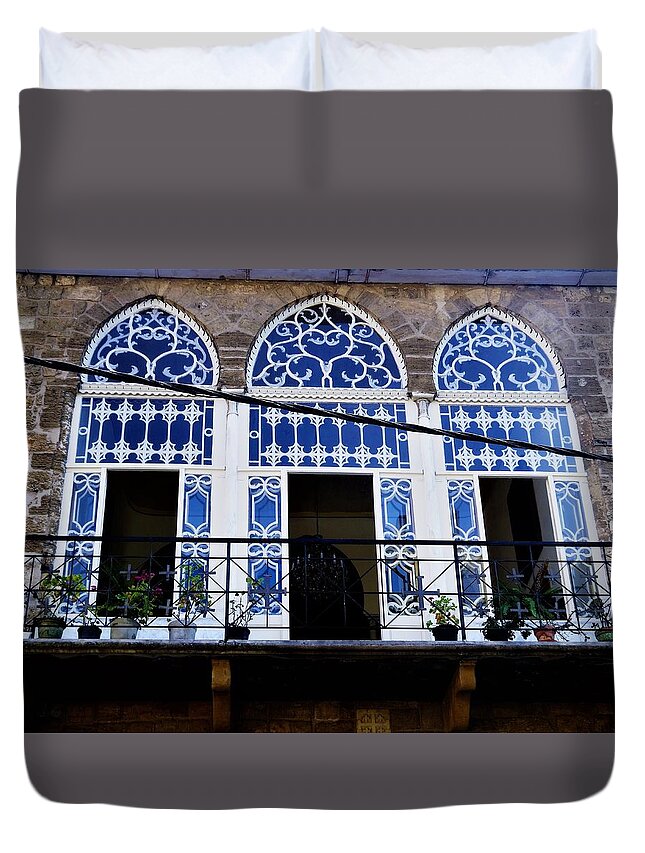 Beirut Duvet Cover featuring the photograph Old Beirut Home by Funkpix Photo Hunter