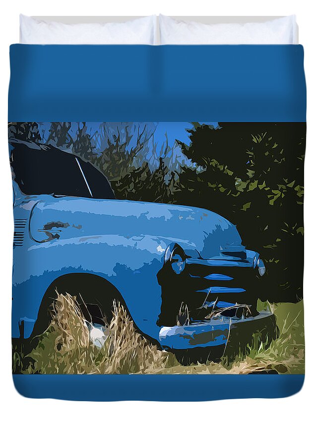 Truck Duvet Cover featuring the photograph Old Blue by Ellery Russell