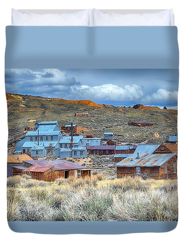 Scenic Duvet Cover featuring the photograph Old Bodie Gold Mining Town by AJ Schibig