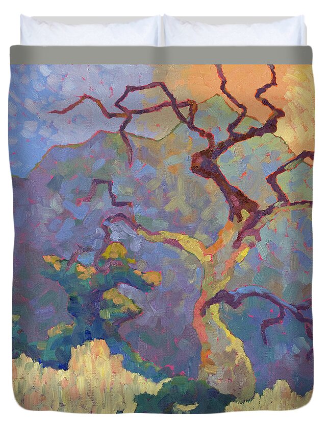 Landscape Duvet Cover featuring the painting Old Bones by Srishti Wilhelm