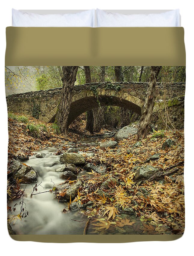 Bridge Duvet Cover featuring the photograph Old bridge by Mike Santis