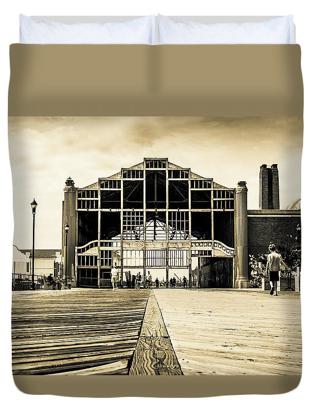 Boardwalk Duvet Cover featuring the photograph Old Casino by Stephen Holst