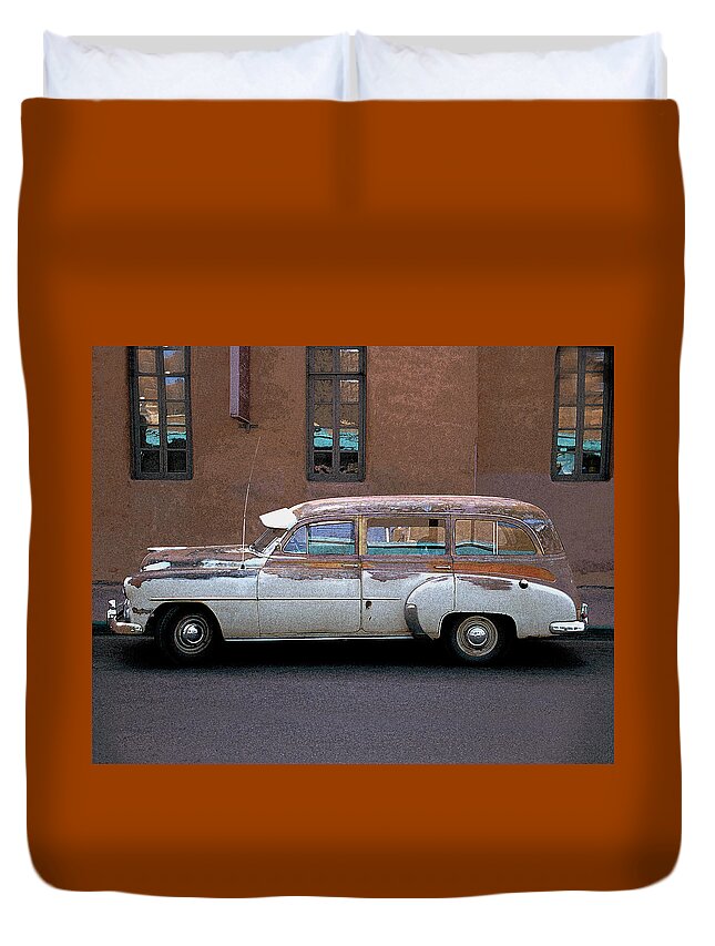 Chevy Duvet Cover featuring the photograph Old Chevy by Jim Mathis