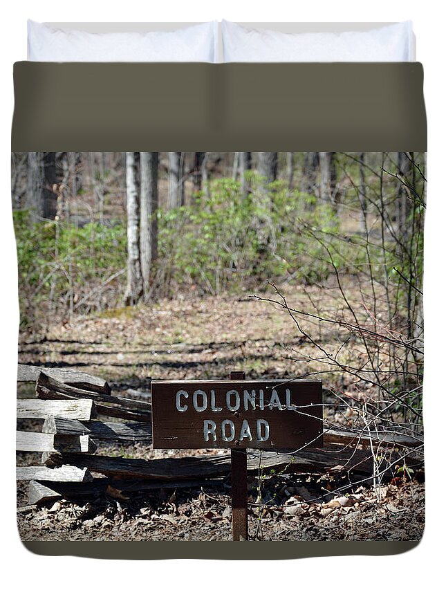Military Park Duvet Cover featuring the photograph Old Colonial Road by Bruce Gourley