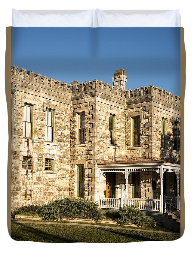 Georgetown Duvet Cover featuring the photograph Old County Jail by Bob Phillips