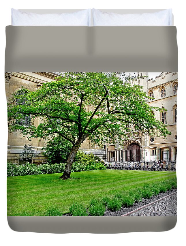 Old Court Duvet Cover featuring the photograph Old court. Clare College. by Elena Perelman