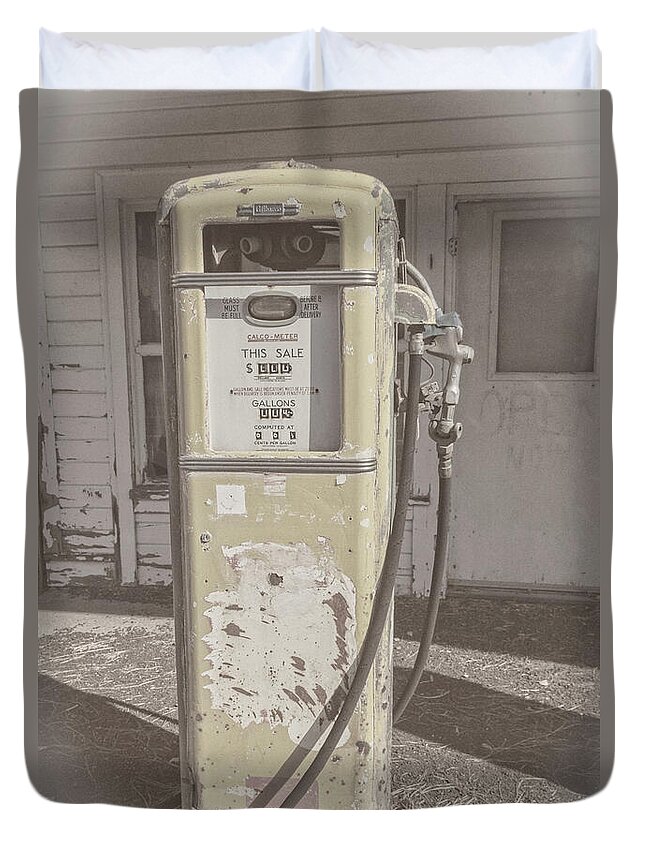Object Duvet Cover featuring the photograph Old Gas Pump by Robert Bales