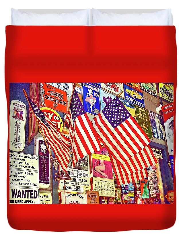 American Flag Duvet Cover featuring the photograph Old Glory by Joan Reese