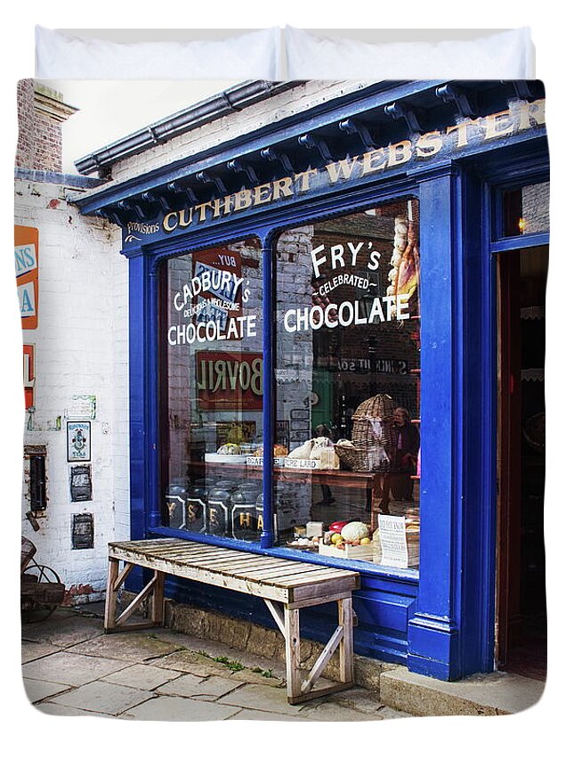 Shop Duvet Cover featuring the photograph Old Grocers Shop by Jeff Townsend