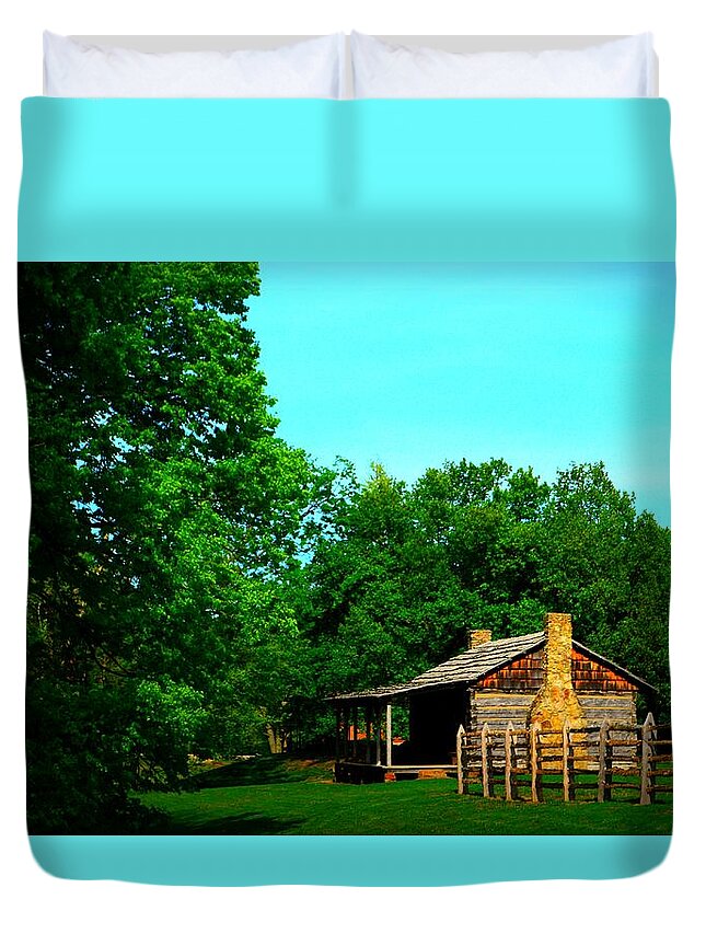 Indiana Duvet Cover featuring the photograph Old Homestead in Simpler Times by Stacie Siemsen