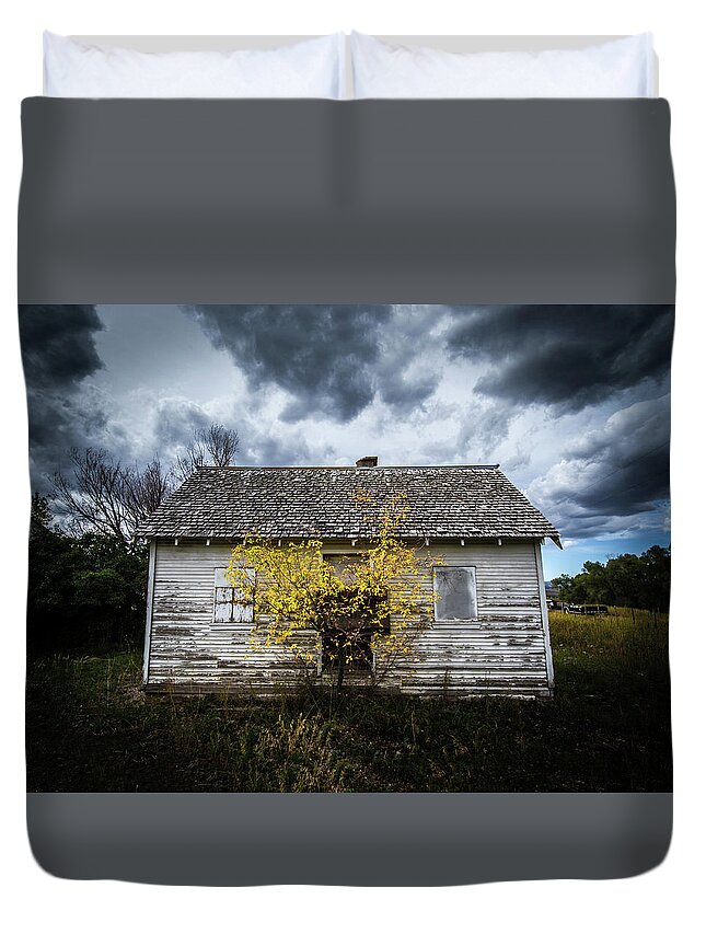 Old House Duvet Cover featuring the photograph Old House by Wesley Aston