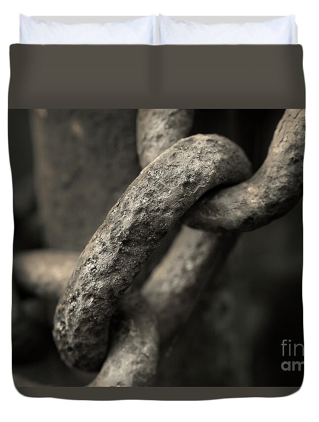 Chain Duvet Cover featuring the photograph Old Iron by Mike Eingle