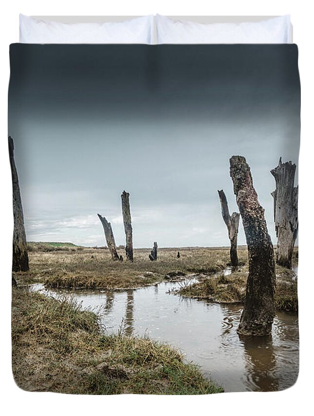 Ancient Duvet Cover featuring the photograph Old Posts by James Billings