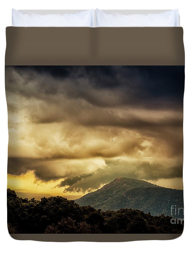 Old Rag View Overlook Duvet Cover featuring the photograph Old Rag View Overlook by Thomas R Fletcher