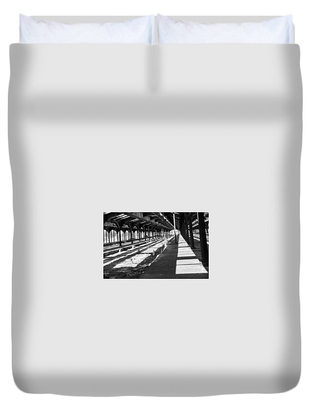 Railway Duvet Cover featuring the photograph Old railway lines of jersey by Dottie Visker