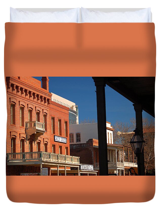 Old Duvet Cover featuring the photograph Old Sacramento by James Kirkikis