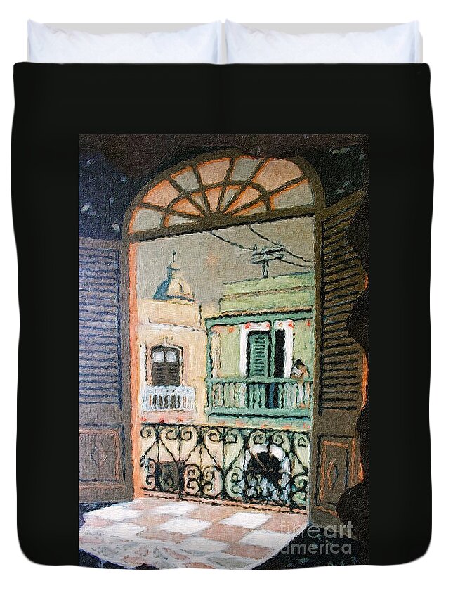Old San Juan Duvet Cover featuring the photograph Old San Juan View by Alice Terrill