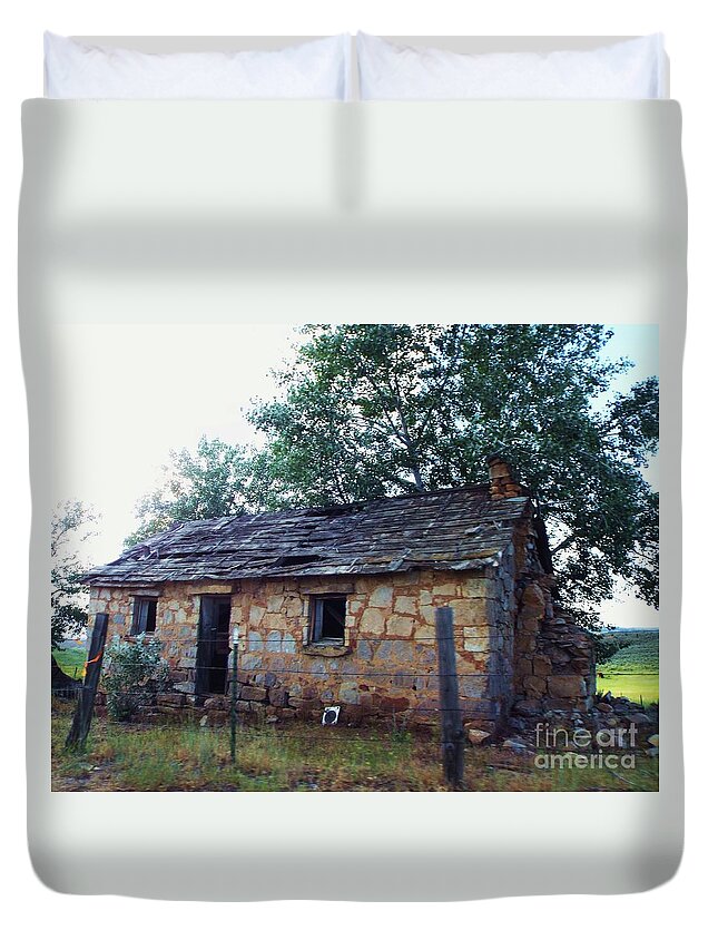 Old Stone House Duvet Cover featuring the photograph Old Stone House by Julie Rauscher