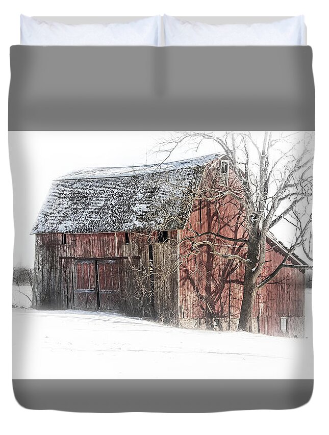 Barn Duvet Cover featuring the photograph Old Swayback Barn by Pat Cook