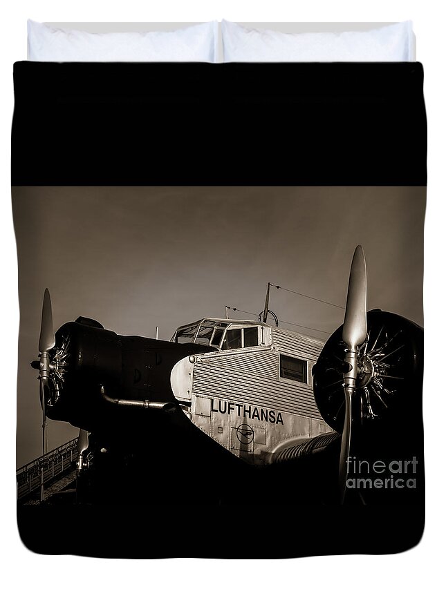 Junkers Duvet Cover featuring the photograph Old Times by Juergen Klust