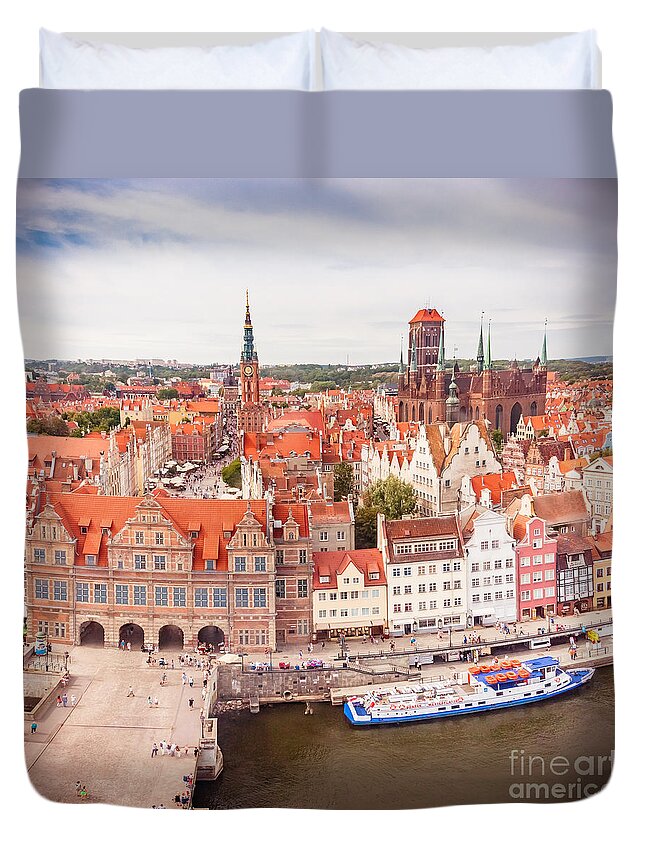 City Duvet Cover featuring the photograph Old Town Gdansk by Mariusz Talarek