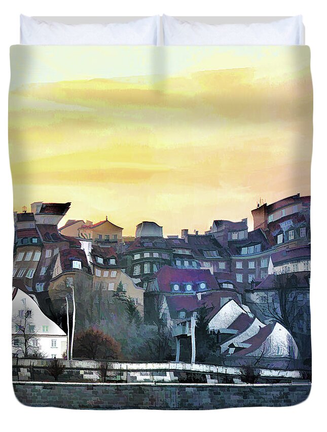  Duvet Cover featuring the photograph Old Town in Warsaw # 16 3/4 by Aleksander Rotner