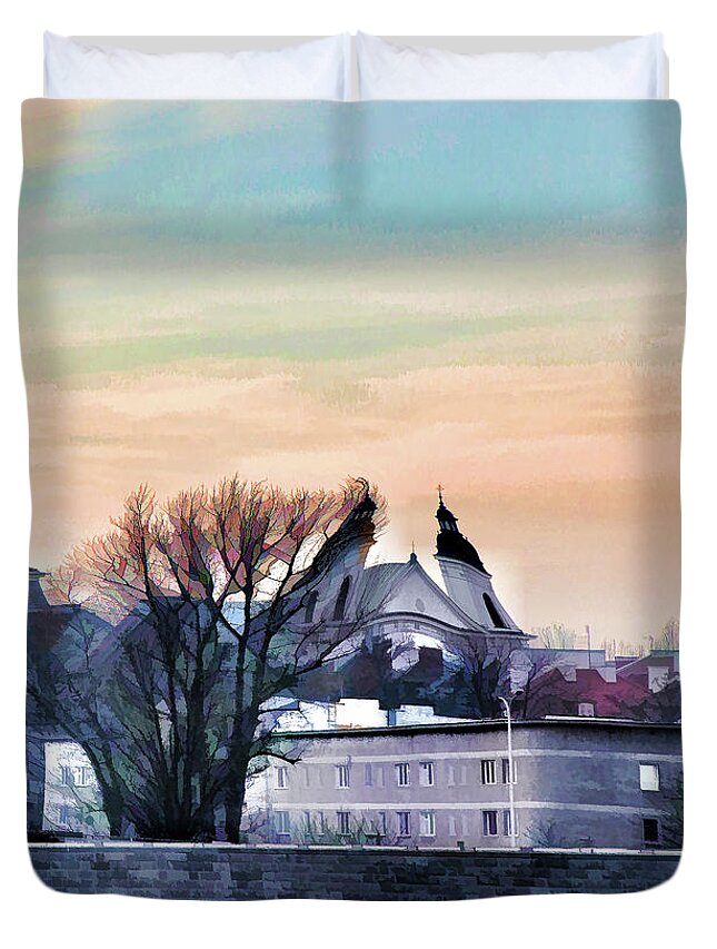  Duvet Cover featuring the photograph Old Town in Warsaw # 16 4/4 by Aleksander Rotner