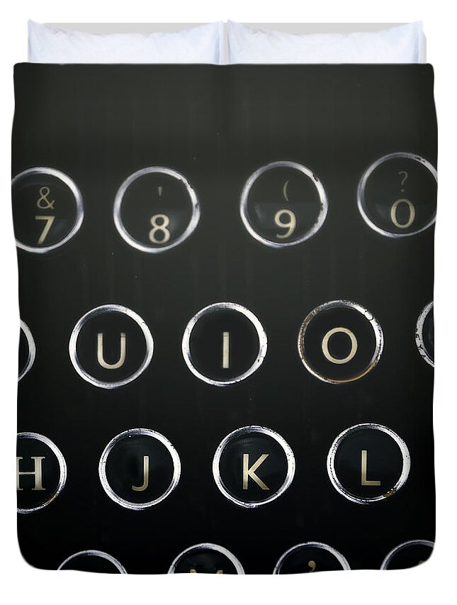 Letters Duvet Cover featuring the photograph Old Typewriter by Joana Kruse