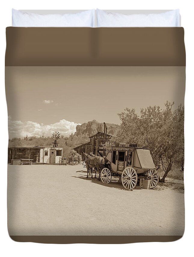 Western Duvet Cover featuring the photograph Old West by Darrell Foster