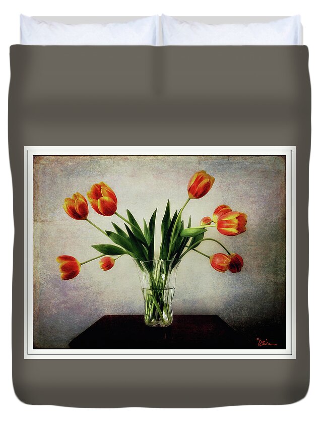 Tulips Duvet Cover featuring the photograph Old World Tulips by Peggy Dietz