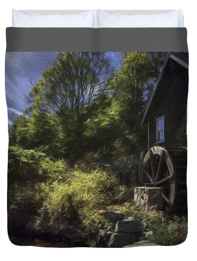 Grist Mill Duvet Cover featuring the photograph olde Grist Mill by Mary Clough