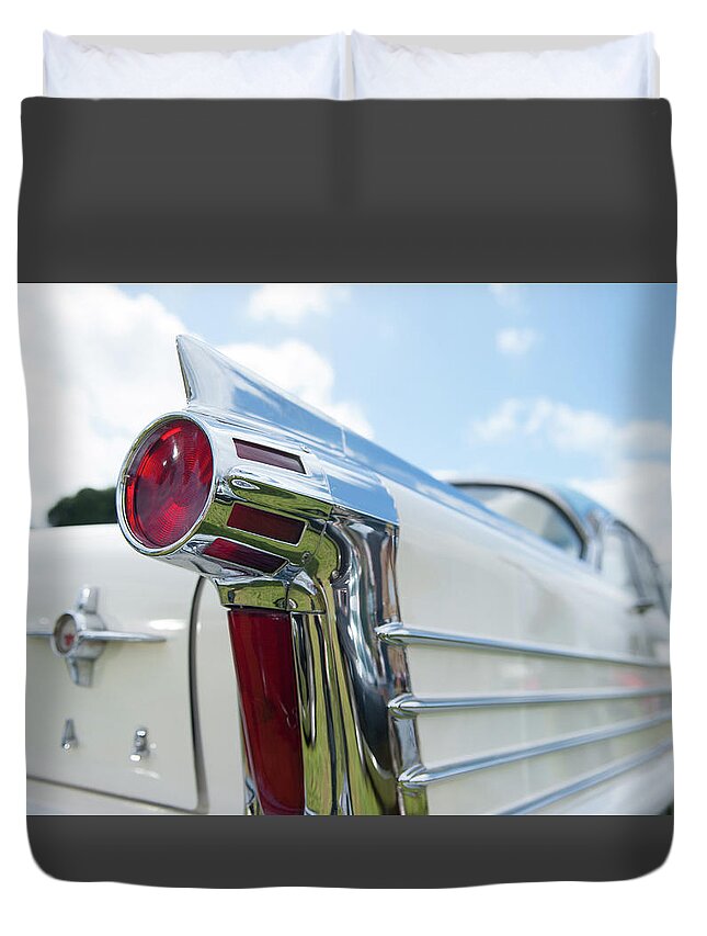 Helen Northcott Duvet Cover featuring the photograph Oldsmobile Tail by Helen Jackson
