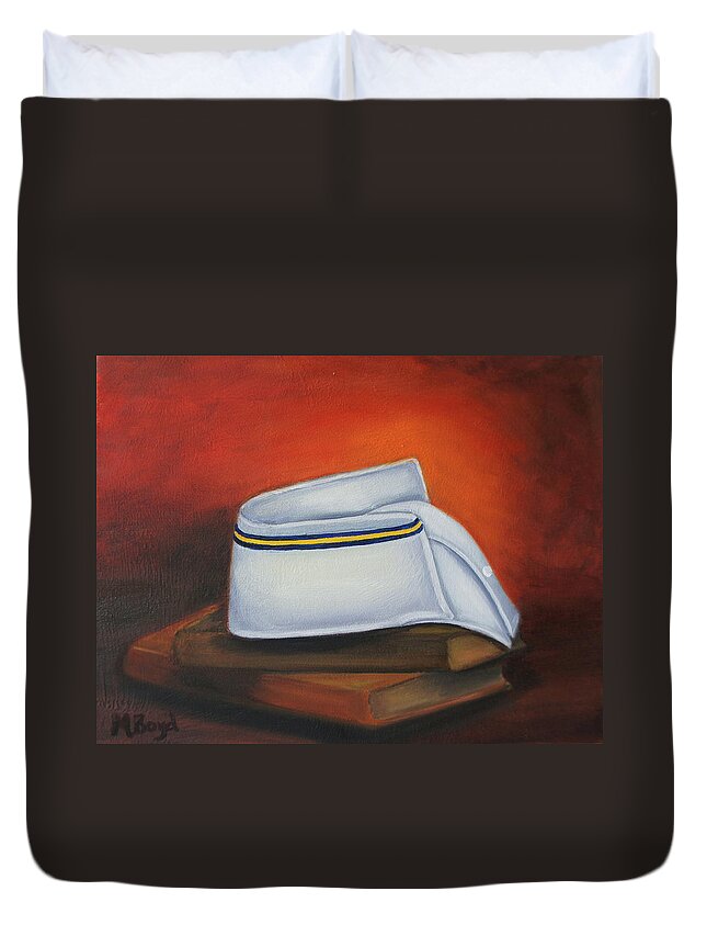 Nurse Duvet Cover featuring the painting Olivet Nazerene University by Marlyn Boyd