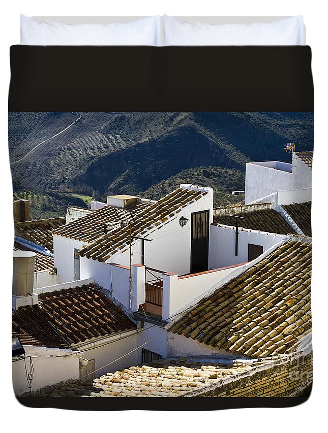 Olvera Duvet Cover featuring the photograph Olvera Cityview by Heiko Koehrer-Wagner