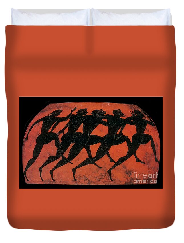 Ancient Duvet Cover featuring the photograph Olympic Games, Black-Figure Pottery by Science Source