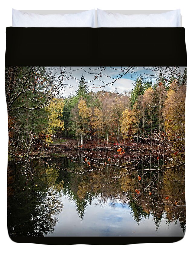 Lake Duvet Cover featuring the photograph On a Lake On England. by Digiblocks Photography