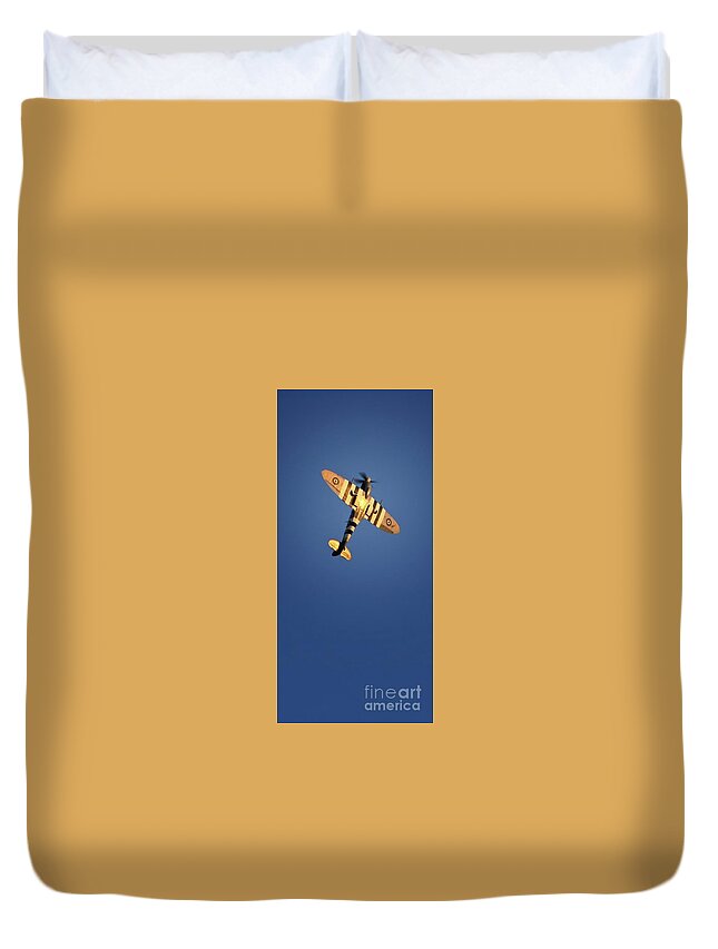 Fighter Aircraft Duvet Cover featuring the photograph On Golden Wings by Gus McCrea