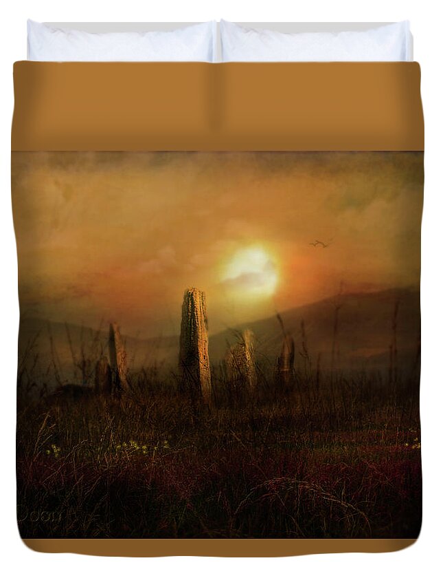  Duvet Cover featuring the photograph On Machrie Moor by Cybele Moon