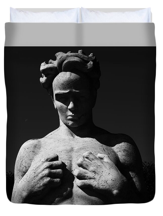 Sculpture Duvet Cover featuring the photograph On my chest by Emme Pons