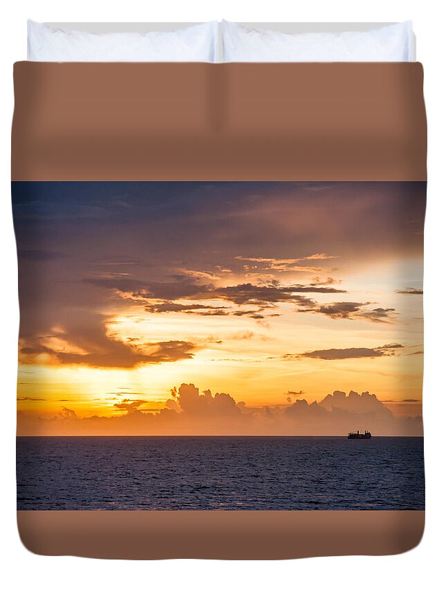 Sunsets Duvet Cover featuring the photograph On my way by Charles McCleanon