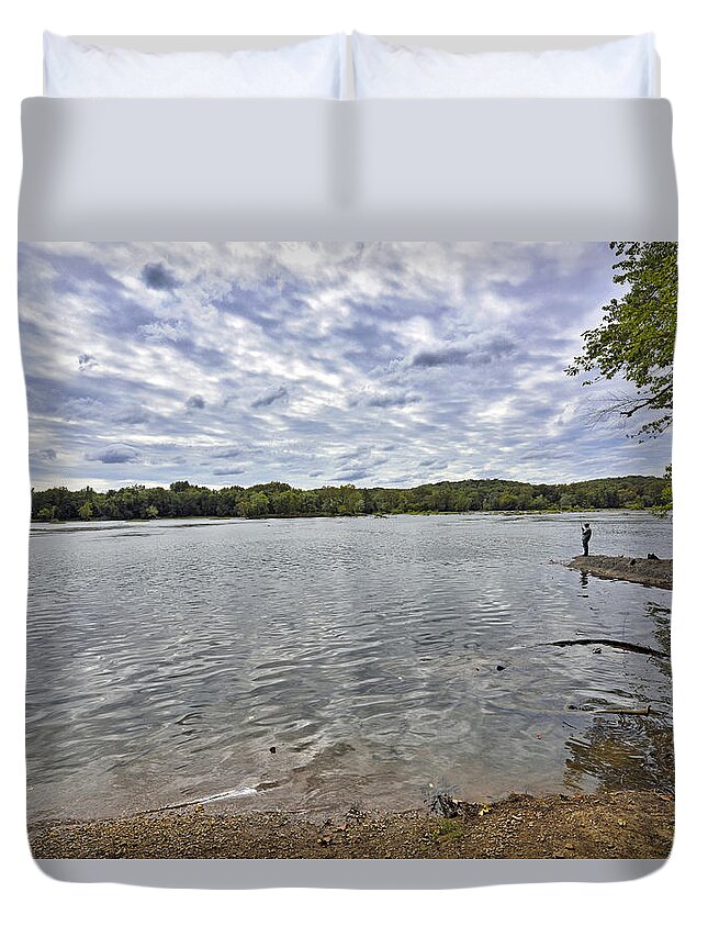 potomac River Duvet Cover featuring the photograph On The Banks of the Potomac River by Brendan Reals