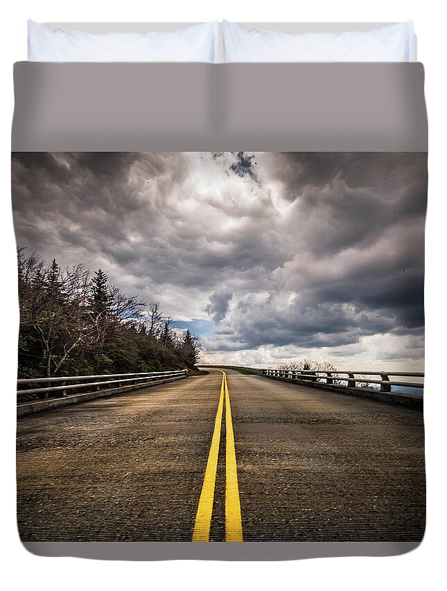 Blue Ridge Parkway Duvet Cover featuring the photograph On The Blue Ridge Parkway by Cynthia Wolfe