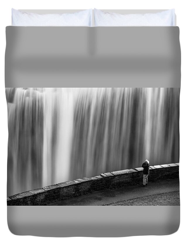 Letchworth Duvet Cover featuring the photograph On The Brink by Dave Niedbala
