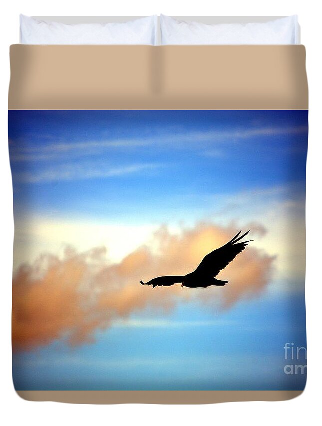 Vulture Duvet Cover featuring the photograph On the Prowl by Dani McEvoy